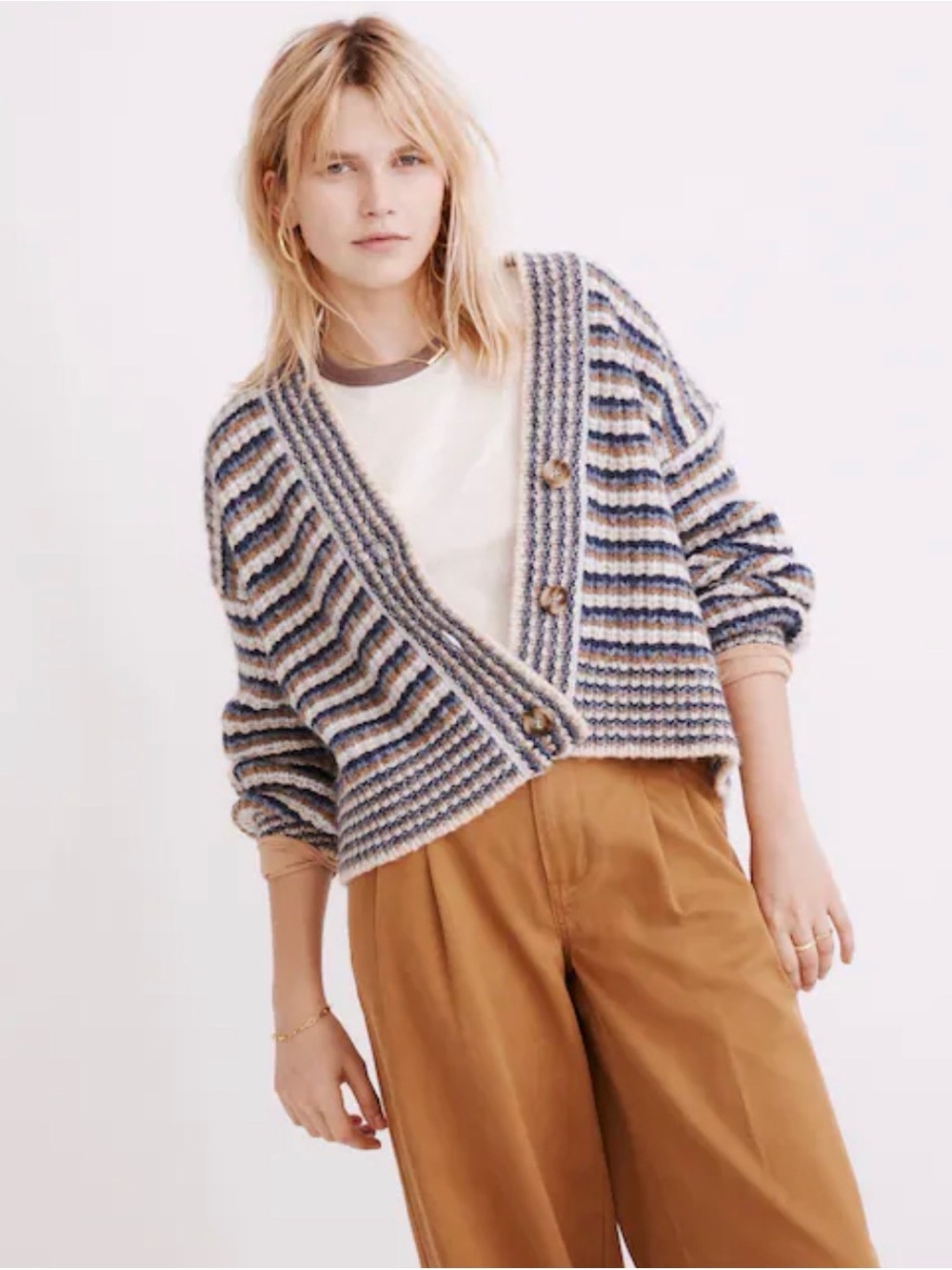 EUC Madewell Waller Striped Cardigan Wool